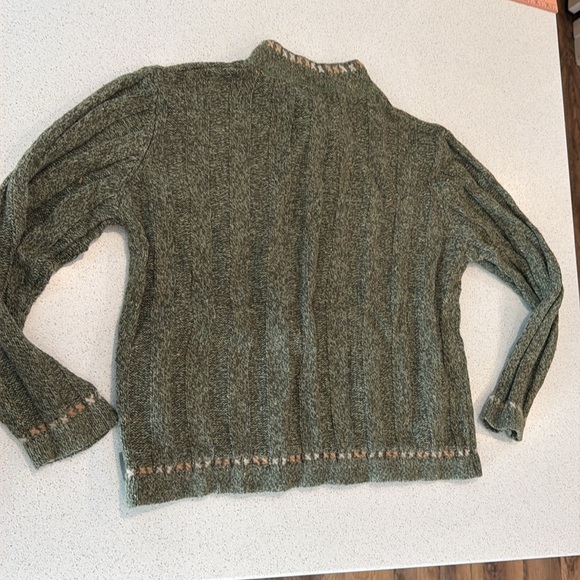 Woolrich Sage Heather 1/4 Zip Sweater Size Medium Wool Blend Long Sleeve - Picture 5 of 7